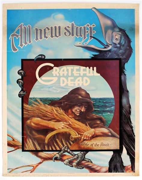 The Grateful Dead "Wake of the Flood" Original Promotional Poster Owned by Laurence "Ram Rod" Shurtliff