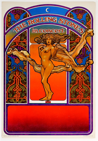 Rolling Stones Original 1969 Tour Blank Concert Poster