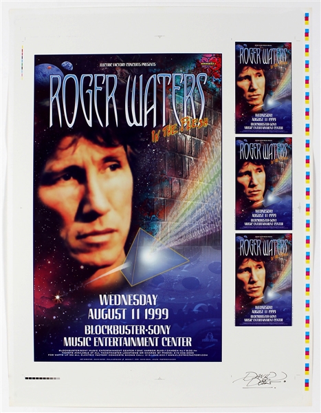 Roger Waters Original Uncut Concert Poster and Handbill Artwork Signed by David Dean