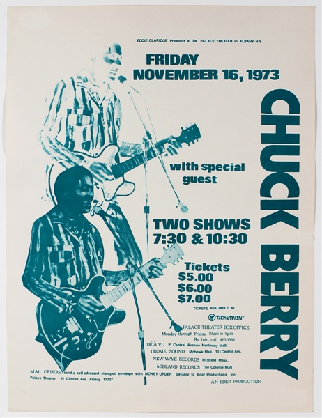 Chuck Berry Original 1973 Concert Poster