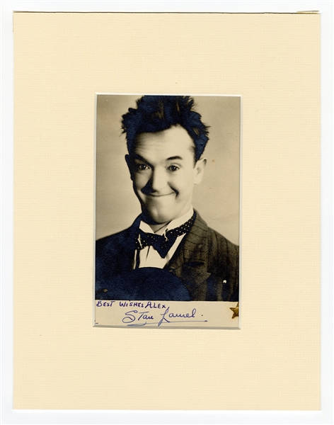 Stan Laurel Signed and Inscribed Photograph JSA LOA