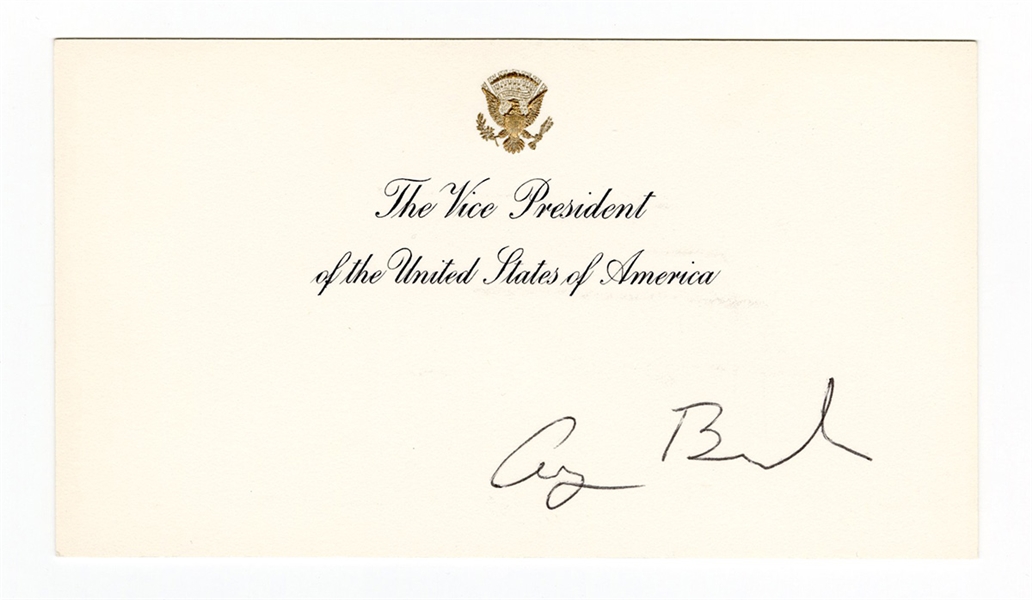 George Bush Signed Vice President White House Card JSA LOA