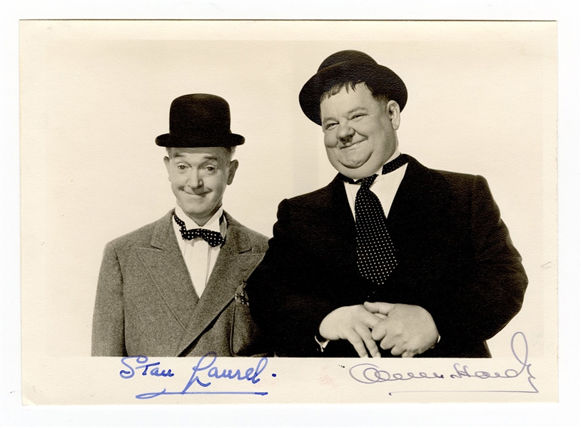 Stan Laurel and Oliver Hardy Signed Photograph JSA LOA