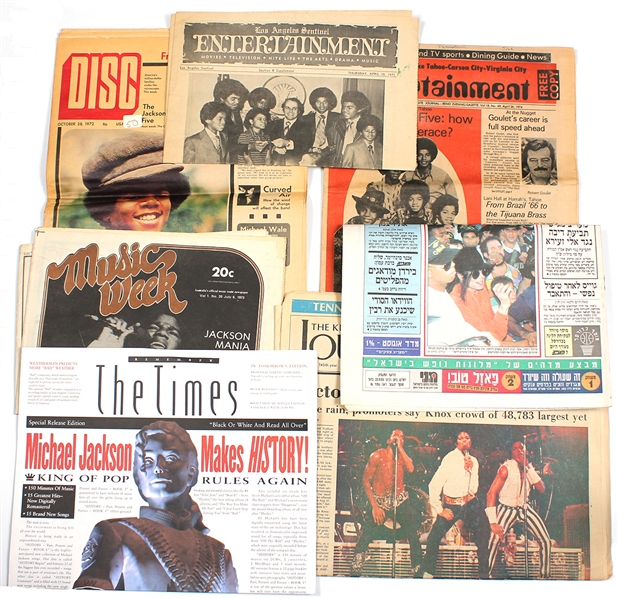 Michael Jackson Personally Owned Collection of Newspapers Featuring Michael and The Jacksons