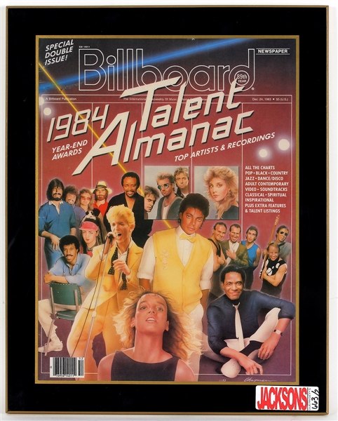 Michael Jackson Owned Billboard Magazine Talent Almanac Display Plaque 
