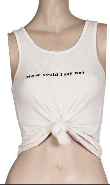 Britney Spears Owned and Worn "How Could I Say No/Hes The One" White Tank Top