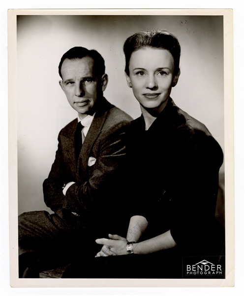 Hume Cronyn & Jessica Tandy Signed 1951 "The Fourposter" Theatrical Publicity Photograph Beckett COA