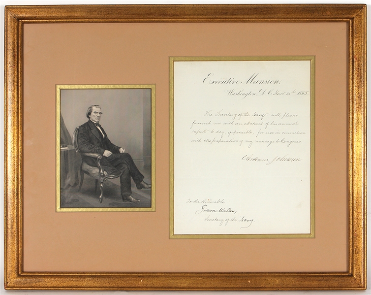 President Andrew Johnson Handwritten Signed Letter JSA LOA