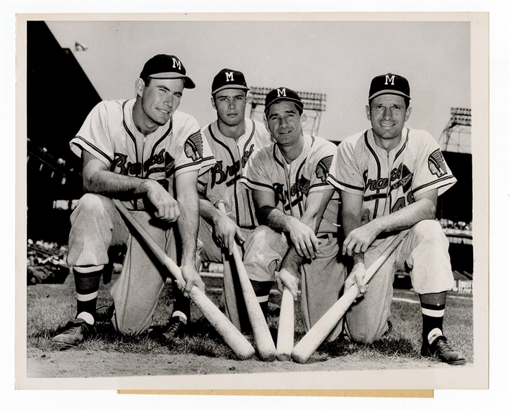 Joe Adcock, Ed Mathews, Sid Gordon and Andy Pafko Milwaukee Braves Photograph