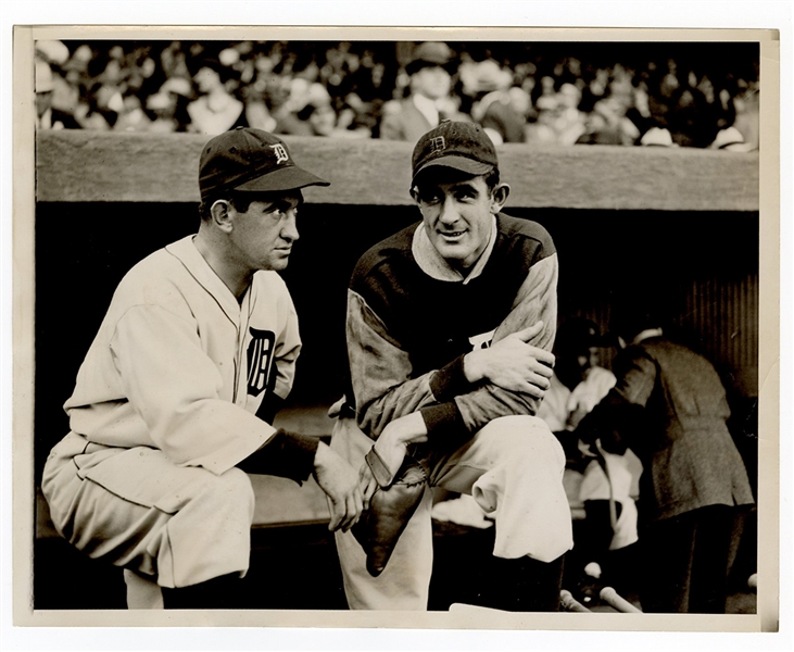 Mickey Cochrane and Elden Auker Black and White World Series Photograph