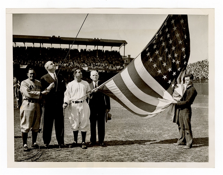 Joe McCarthy, Jim Farley, Bucky Harris and Clark Griffith Opening Day 1939 Black and White Photograph