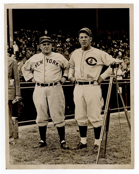 Joe McCarthy and Charlie Grimm All-Star Game 1936 Black and White Photograph