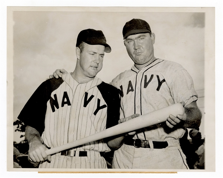 Elbie Fletcher and Johnny Mize Black and White Photograph