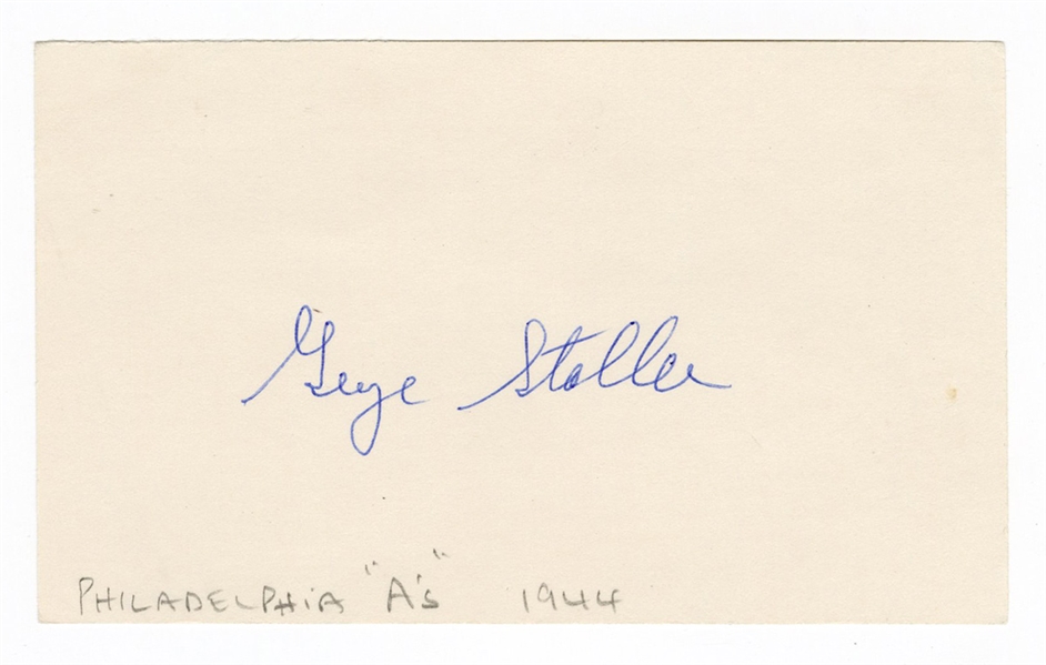 George Staller 1944 As Signed Index card