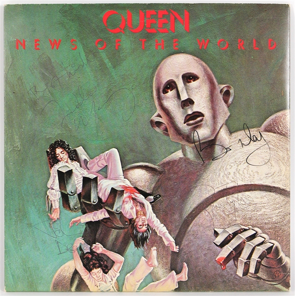 Queen 1979 Original Band Signed "News of The World" Album JSA LOA