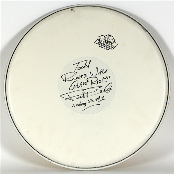 Quiet Riot Frankie Banali Signed and Inscribed Drumhead