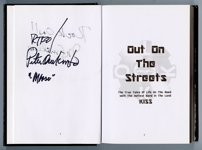 KISS "Out on the Streets" Book Signed By J.R. Smalling and Peter Oreckinto