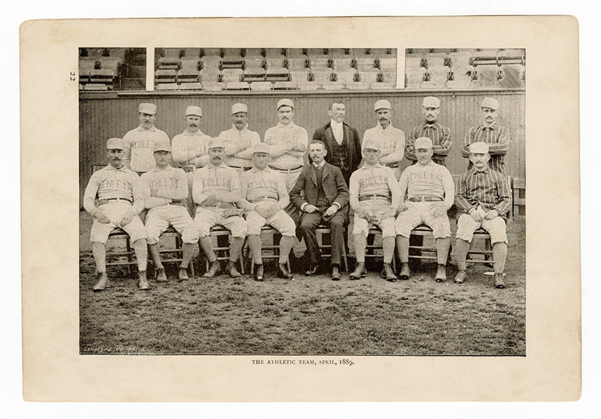 Philadelphia Athletics Team Photograph April 1889