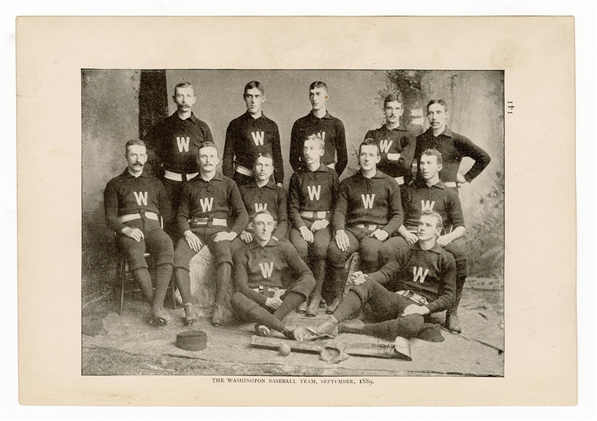 Washington Nationals Baseball Team Photograph Including Connie Mack 1889