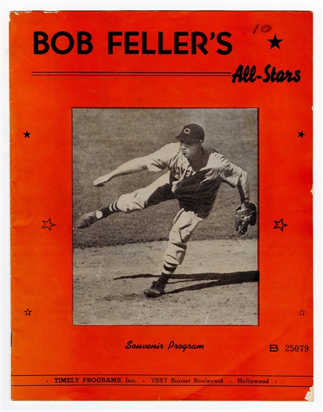 Bob Fellers Souvenir All-Stars Program