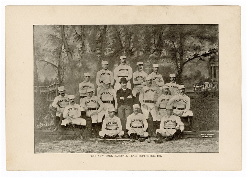 1889 New York Baseball Team Photograph