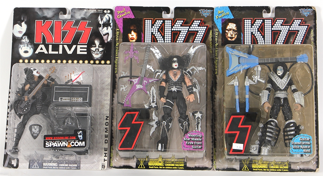 Gene Simmons, Paul Stanley and Ace Frehley Action Figurines