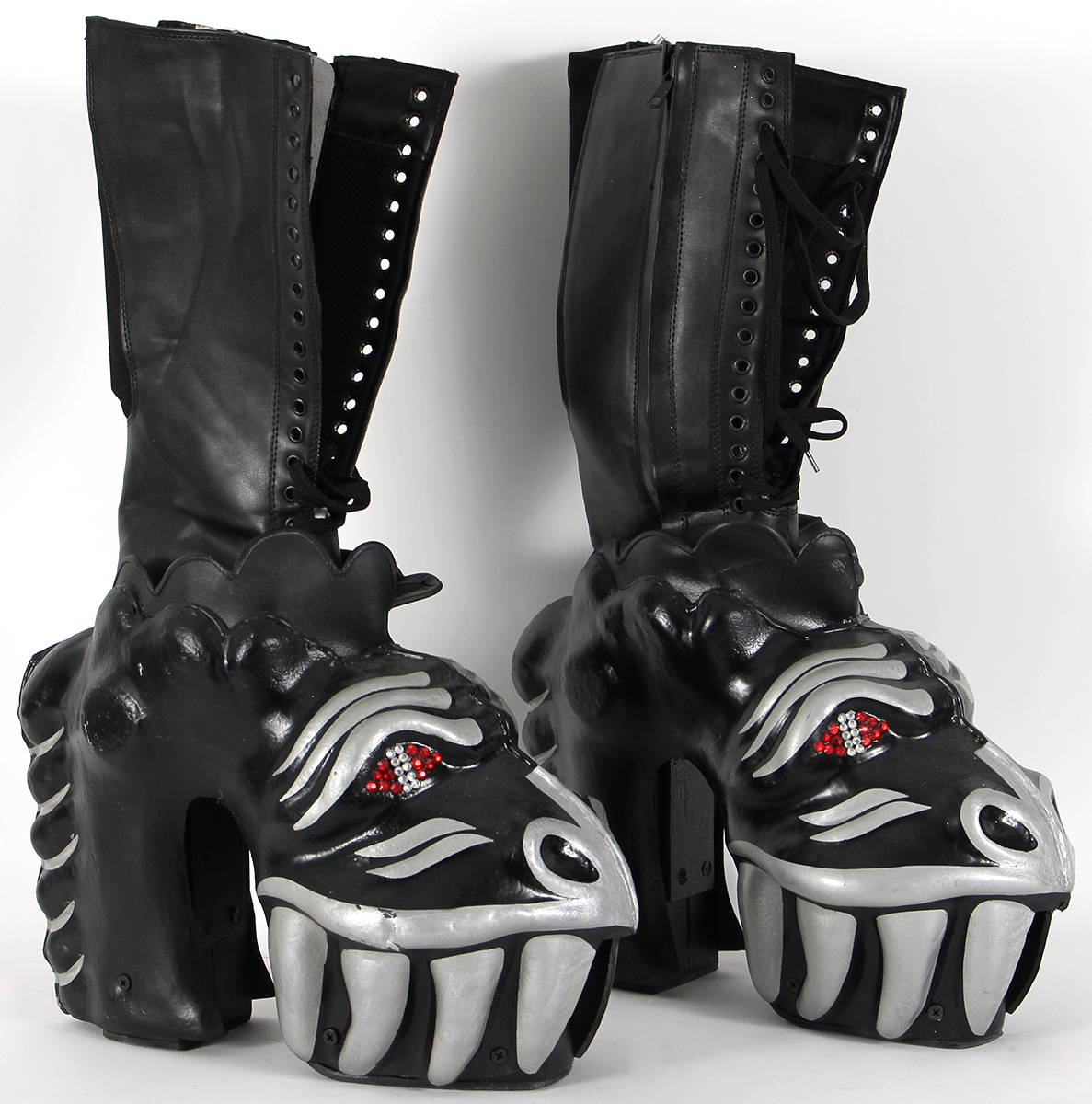 Lot Detail - KISS Iconic Gene Simmons Reproduction Ruby Boots in Black