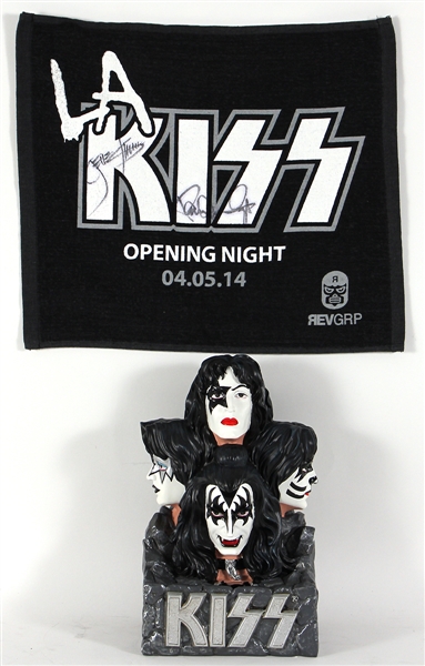 Kiss Signed Towel and Head Bust