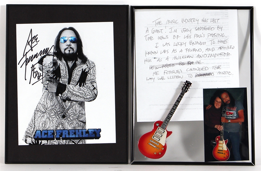 KISS Ace Frehley Signed Photograph and Hand Written Letters