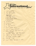 Elvis Presley 1969 International Hotel Las Vegas Handwritten Set List
