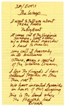 Jim Morrison Handwritten Lyrics for “The WASP (Texas Radio and the Big Beat)”