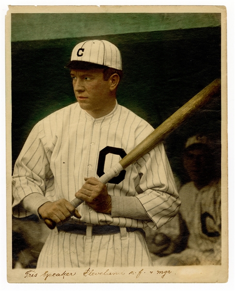 Tris Speaker Signed Hand-Tinted Photograph 