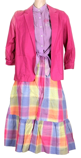 Janet Jackson Owned & Worn Pink Jacket, Purple Top and Multi-Color Skirt