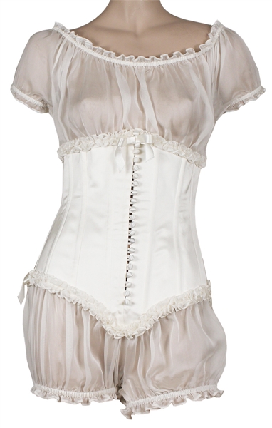 Madonna “MDNA Skincare” Promotion and Commercial Worn Custom White Corset and Bloomers
