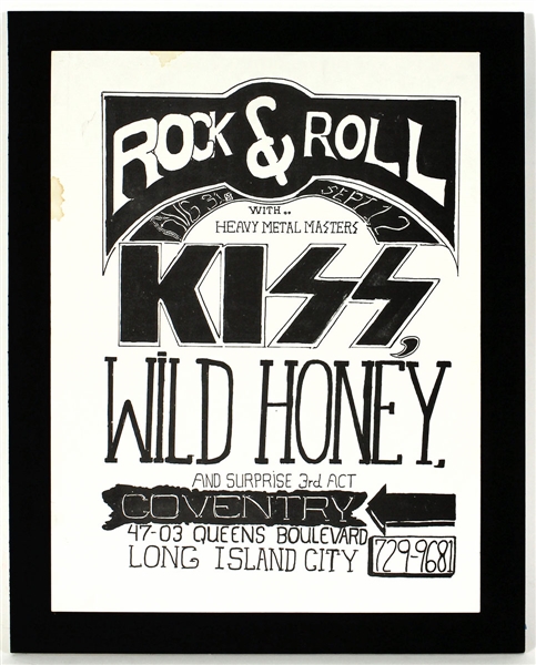 KISS Original Early 1973 Coventry Concert Poster Hand Drawn by Paul Stanley