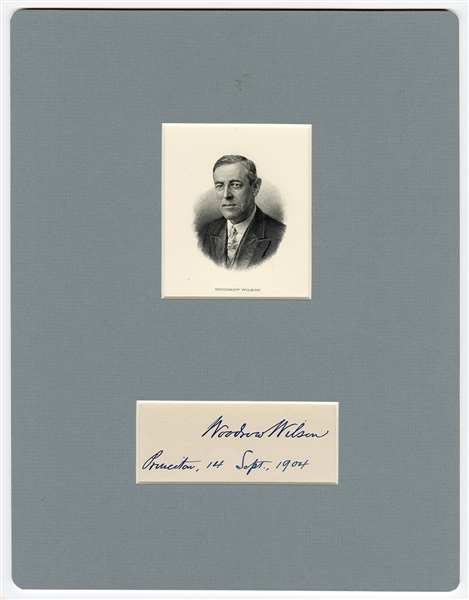 Woodrow Wilson Signed Signature Cut Beckett LOA