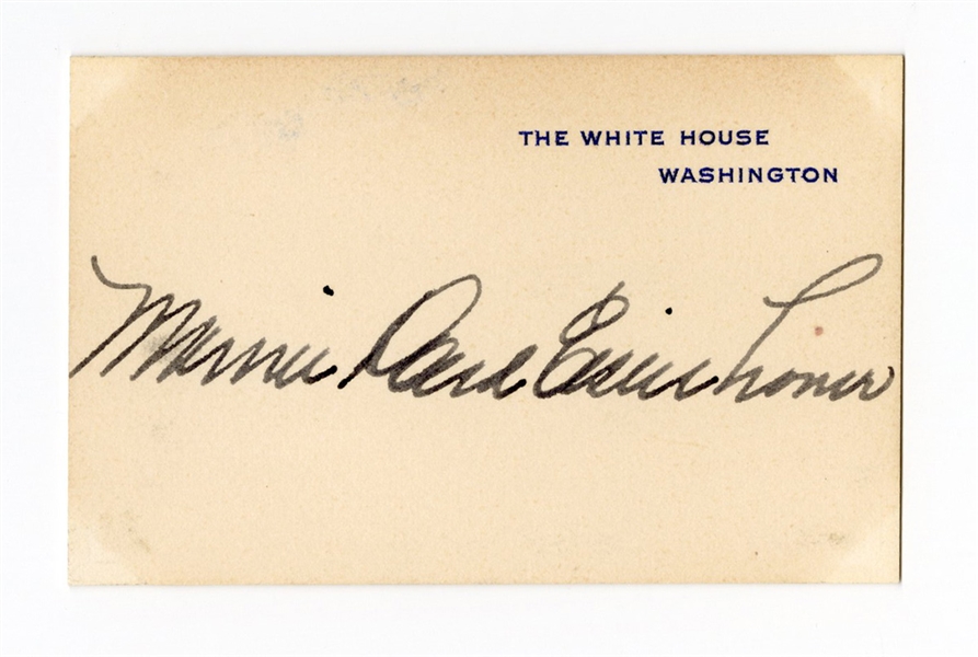 Mamie Doud Eisenhower Signed White House Card Beckett COA