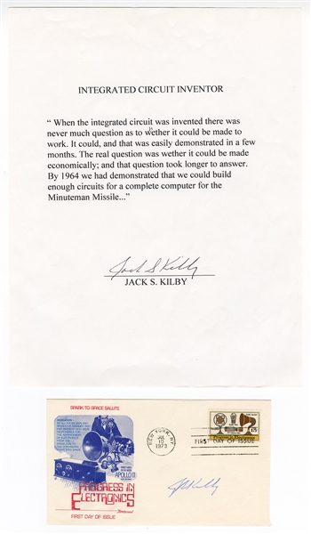Jack S. Kilby (Inventor & Nobel Prize) Signed Cachet Envelope Beckett COA