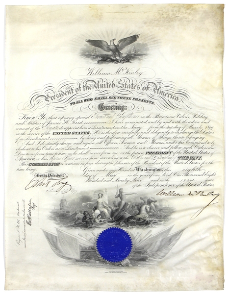 President William McKinley Signed Document JSA LOA