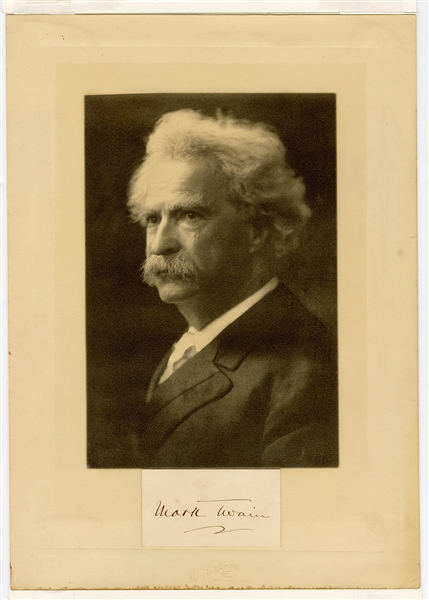 Mark Twain (Samuel L. Clemens) Signature Cut Display JSA LOA