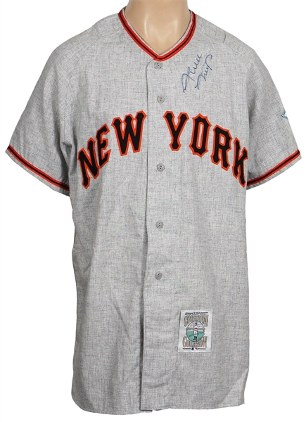 Willie Mays Signed New York Giants Cooperstown Rookie Replica Jersey
