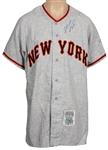 Willie Mays Signed New York Giants Cooperstown Rookie Replica Jersey