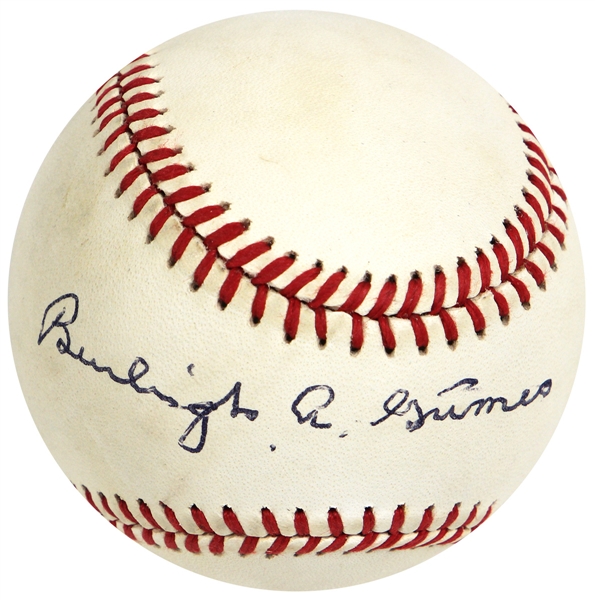 Burleigh A. Grimes Signed Baseball
