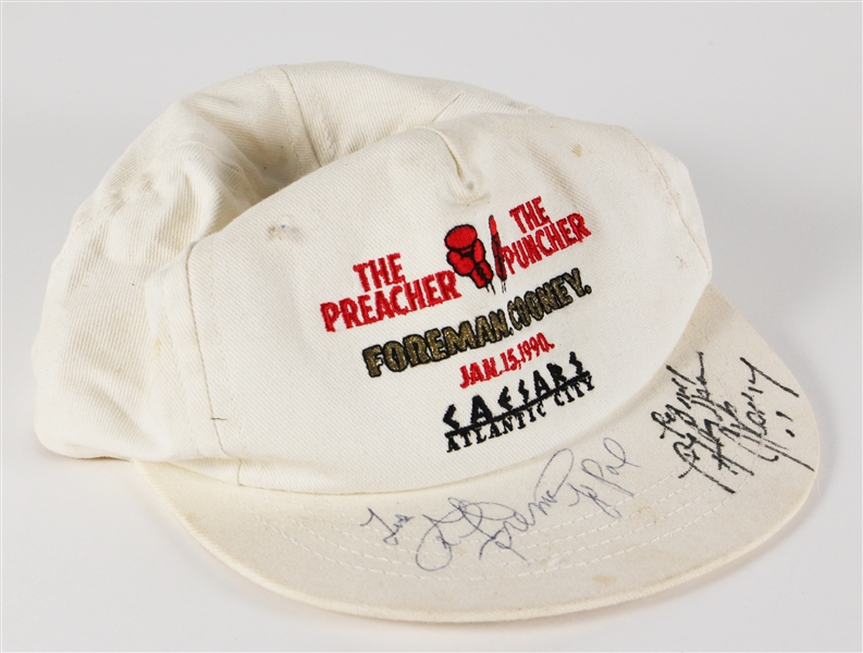 George Foreman and Gerry Cooney Signed Merchandise Hat JSA Authentication