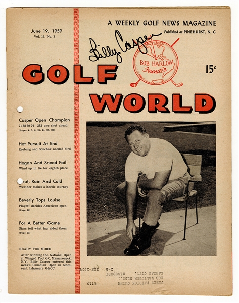 Billy Casper Signed 1959 Golf World Magazine