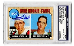 1968 Topps Johnny Bench Signed Rookie Card #247 PSA/DNA Gem Mint 10