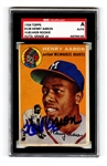 1954 Topps Hank Aaron #128 Signed Rookie Card SGC MINT 10 Signature