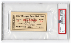 1910 New Orleans Pelicans Full Ticket ("Shoeless Joe" Jacksons Team) PSA/DNA Grade 3