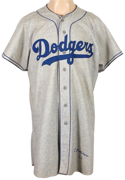 1952 Bud Podbielan Brooklyn Dodgers Game Worn Road Flannel Jersey