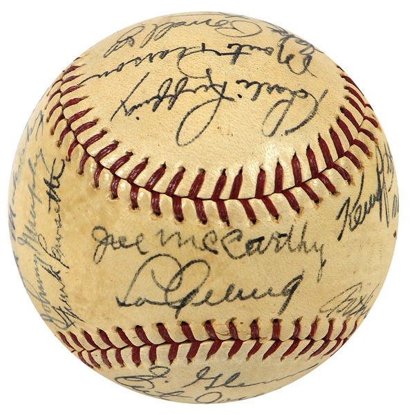 1937 New York Yankees Team Signed OAL Baseball with Lou Gehrig JSA LOA
